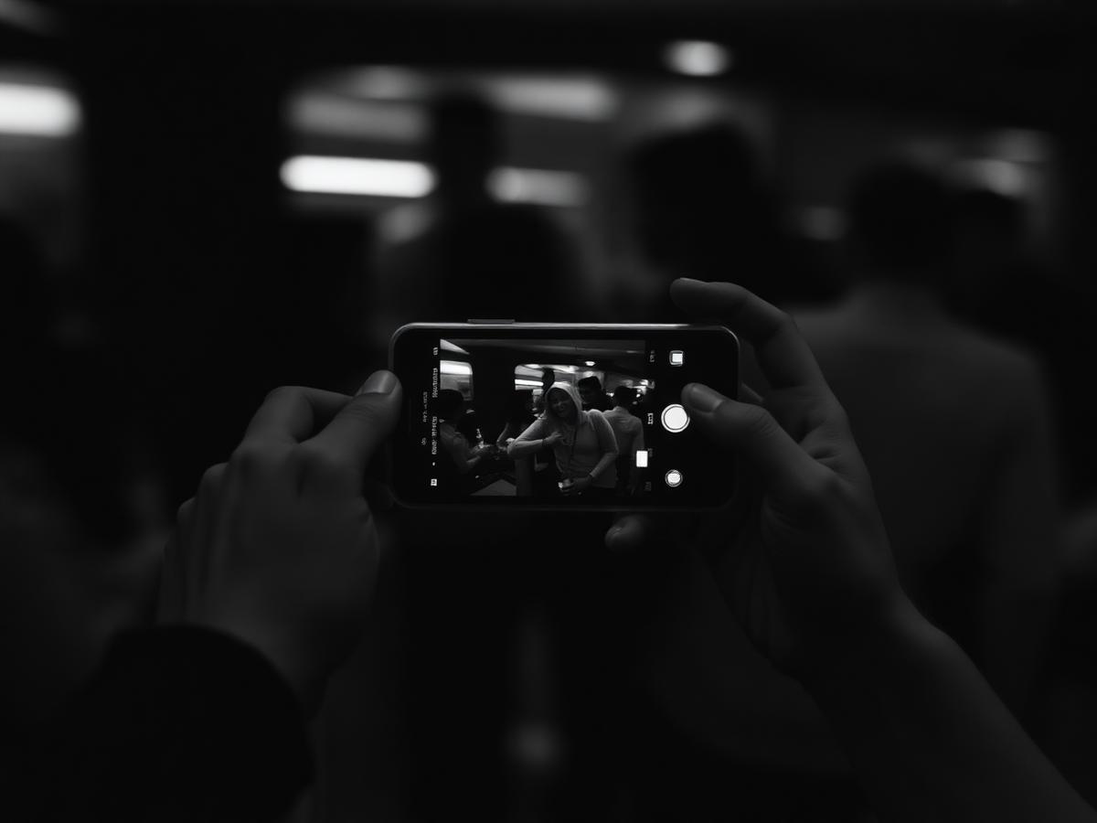 Smartphone die content vastlegt tijdens een event