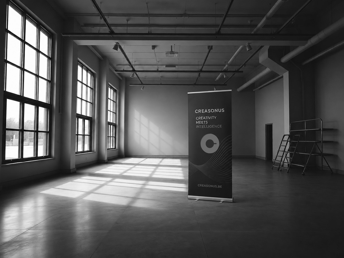 Lege nieuwe bedrijfsruimte bij ochtendlicht